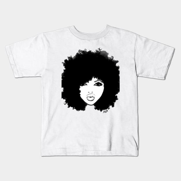 Natural Hair Curly Hair Autumn Black Afro Tshirt/Tees Kids T-Shirt by EllenDaisyShop